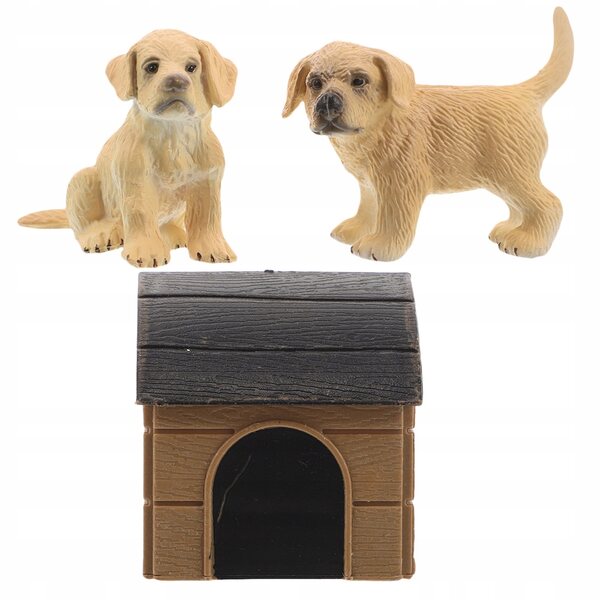 Miniatur-Hundehütte mit realistischen Figuren und exklusiven Dekorationen