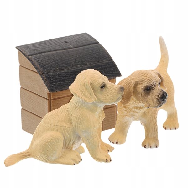 Miniatur-Hundehütte mit realistischen Figuren und exklusiven Dekorationen
