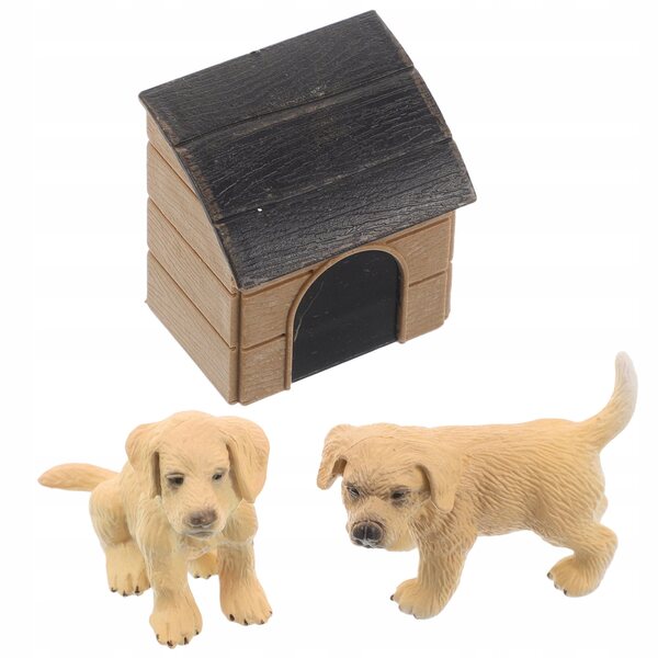 Miniatur-Hundehütte mit realistischen Figuren und exklusiven Dekorationen