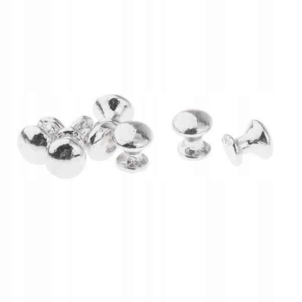 8x Metalltürknöpfe für 1:12 Puppenhaus-Miniaturzubehör Silber