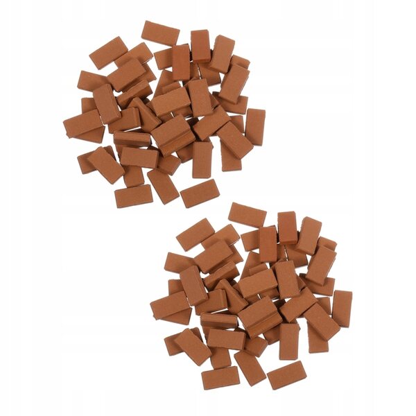300 SZTUK MINI CERAMICZNYCH CEGIEŁEK DO DEKORACJI OGRODU W SKALI