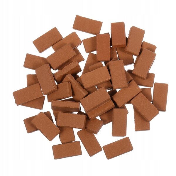 300 SZTUK MINI CERAMICZNYCH CEGIEŁEK DO DEKORACJI OGRODU W SKALI