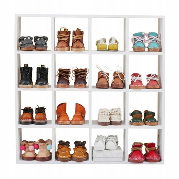 Organizer in legno per casa delle bambole 1:12 Scaffale porta scarpe naturale