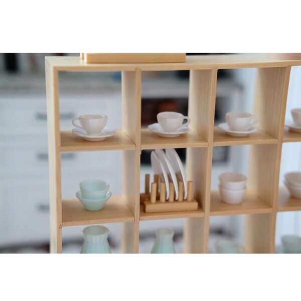 Organizer in legno per casa delle bambole 1:12 Scaffale porta scarpe naturale