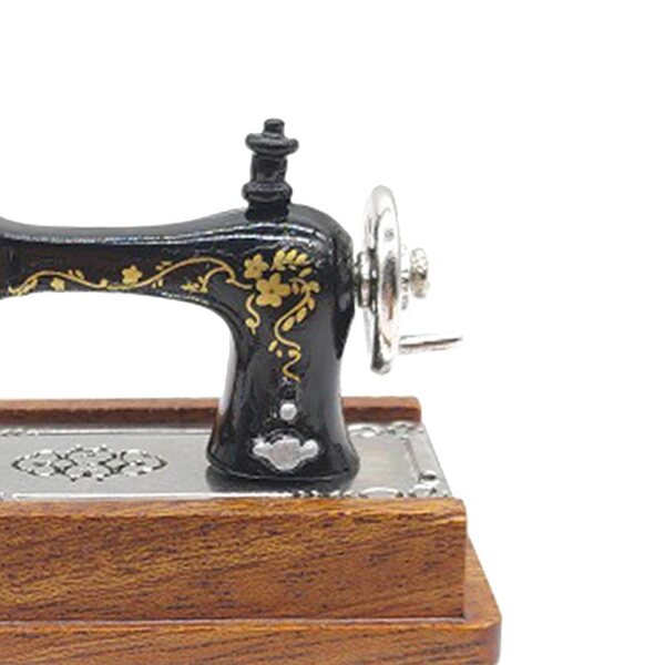 Macchina da Cucire 1/12 Miniatura per Casa delle Bambole in Legno e Metallo