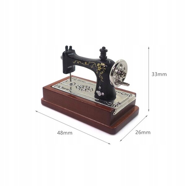 Macchina da Cucire 1/12 Miniatura per Casa delle Bambole in Legno e Metallo