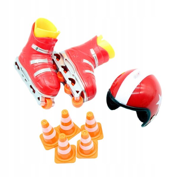 Miniatur-Set roter Sportschlittschuhe für Puppenhaus 1/12