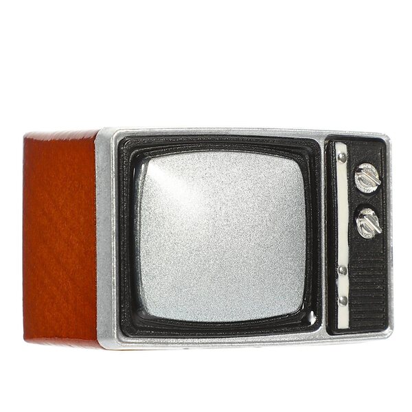 DREWNIANO-METALOWY MODEL TELEWIZORA DO DOMKU DEKORACYJNY