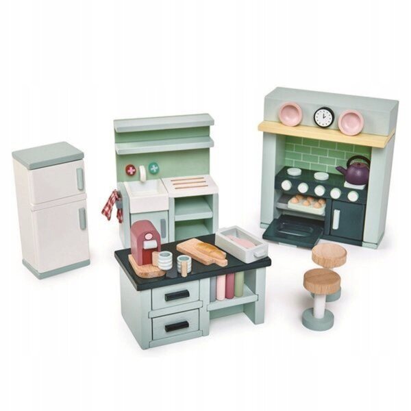 Tender Leaf Toys Cucina in Legno per Casa delle Bambole - Set Completo e Dettagliato