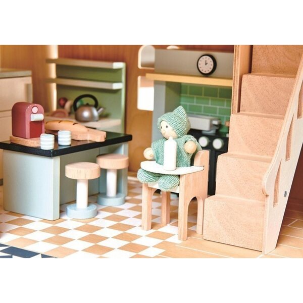 Tender Leaf Toys Cucina in Legno per Casa delle Bambole - Set Completo e Dettagliato