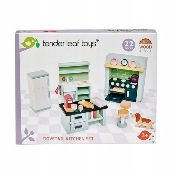 Tender Leaf Toys Cucina in Legno per Casa delle Bambole - Set Completo e Dettagliato
