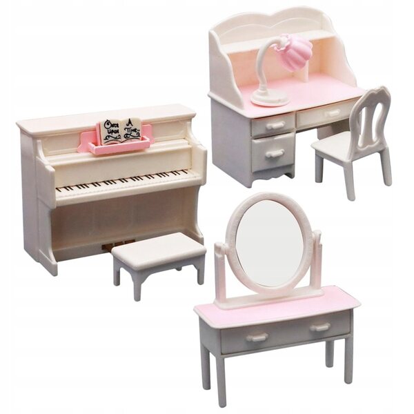 Set Miniature Mobili per Bambole in Plastica Multicolore - Decorazioni Casa
