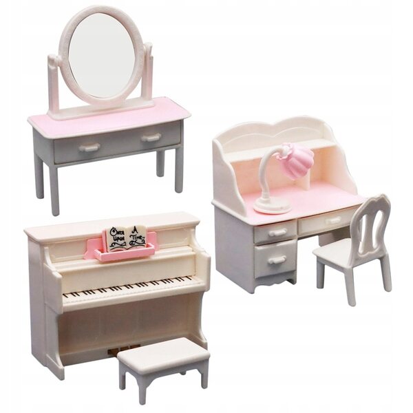 Set Miniature Mobili per Bambole in Plastica Multicolore - Decorazioni Casa