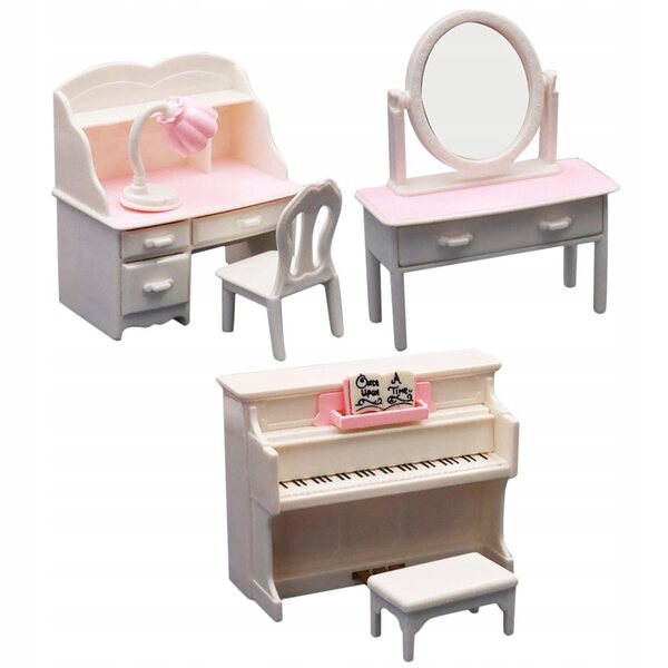 Set Miniature Mobili per Bambole in Plastica Multicolore - Decorazioni Casa