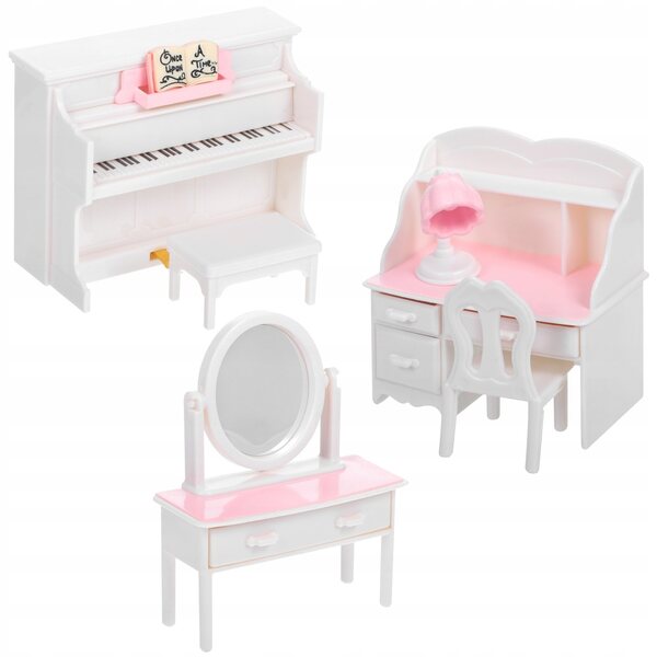 Set Miniature Mobili per Bambole in Plastica Multicolore - Decorazioni Casa