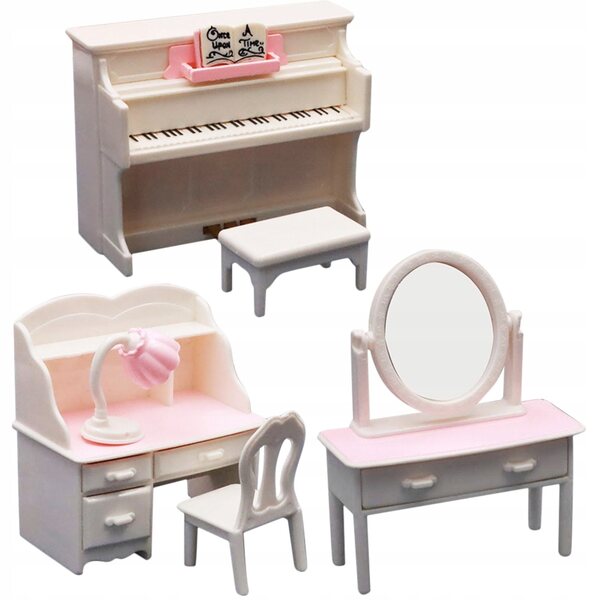 Set Miniature Mobili per Bambole in Plastica Multicolore - Decorazioni Casa