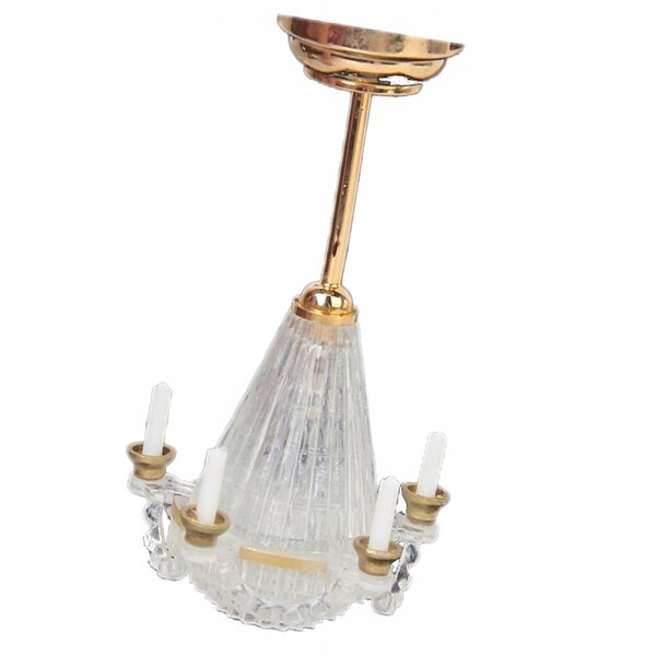 1:12 Puppenhaus-Miniatur-LED-Lampe mit buntem transparentem Lampenschirm