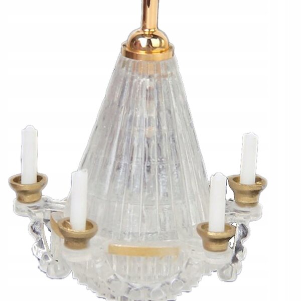 1:12 Puppenhaus-Miniatur-LED-Lampe mit buntem transparentem Lampenschirm