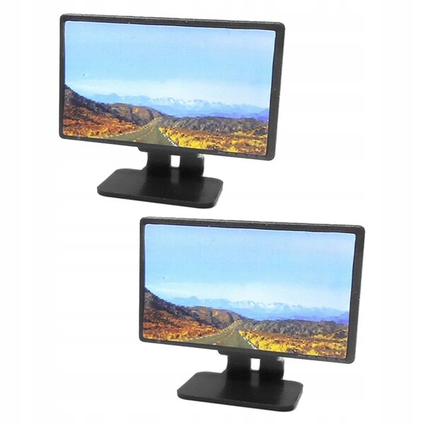 Mini Televisore Nero in Scala 1:12 per Casa delle Bambole, Set da 2 Pezzi