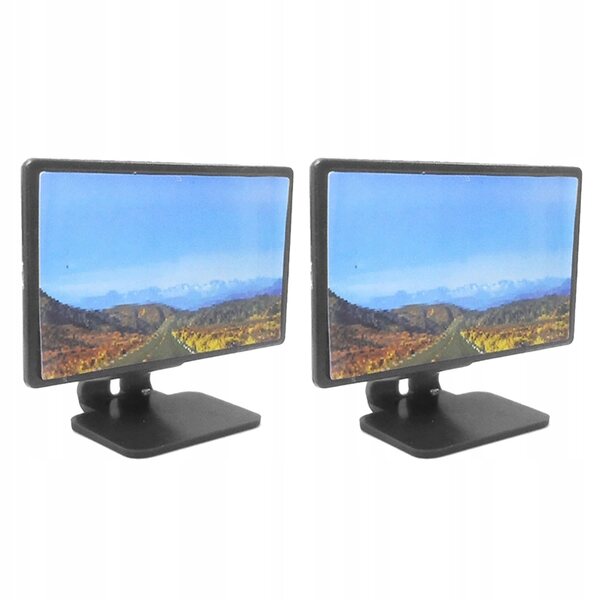 Mini Televisore Nero in Scala 1:12 per Casa delle Bambole, Set da 2 Pezzi