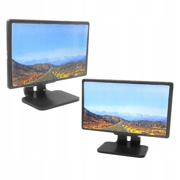 Mini Televisore Nero in Scala 1:12 per Casa delle Bambole, Set da 2 Pezzi