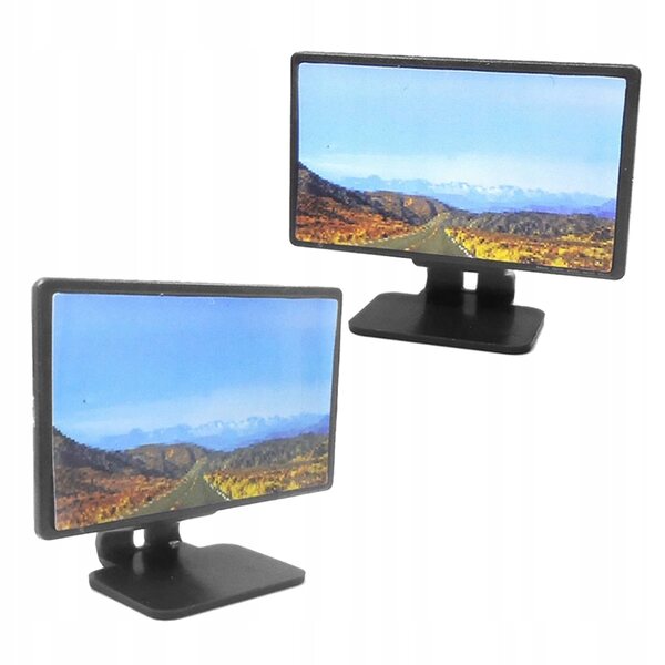 Mini Televisore Nero in Scala 1:12 per Casa delle Bambole, Set da 2 Pezzi