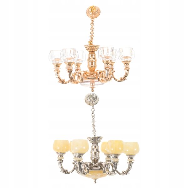 Set 2 Miniature Lampadari Decorativi in Metallo per Casa delle Bambole 1:12