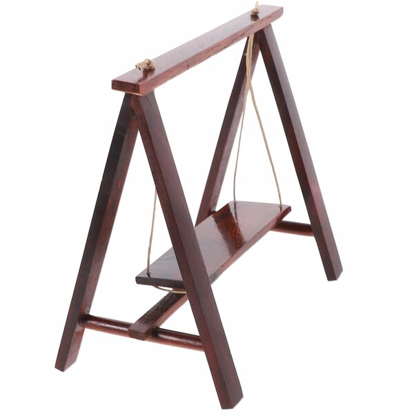 Mini altalena in legno decorativa per casa in miniatura, realistica e compatta