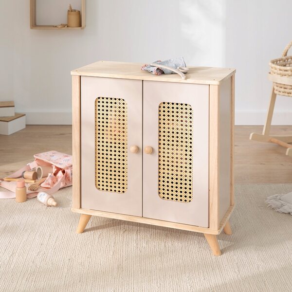 Howa Miniflowers - Armadio in legno per bambole con appendiabiti e ripiani