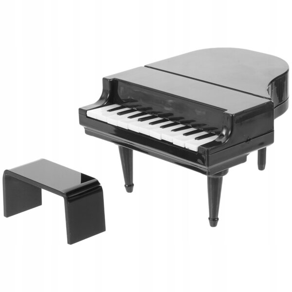 Mini Pianoforte Nero in Plastica per Casa delle Bambole Accessorio Realistico