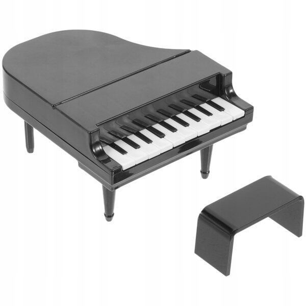 Mini Pianoforte Nero in Plastica per Casa delle Bambole Accessorio Realistico
