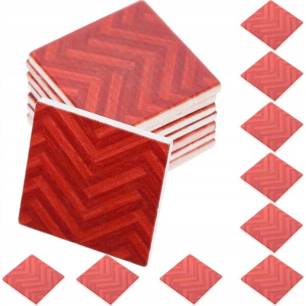 Set 27 Miniute Tavole Rosse in Legno per Decorare Casa delle Bambole