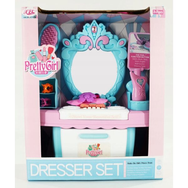 Toaletka per bambine con luce e suoni, set accessori per gioco creativo