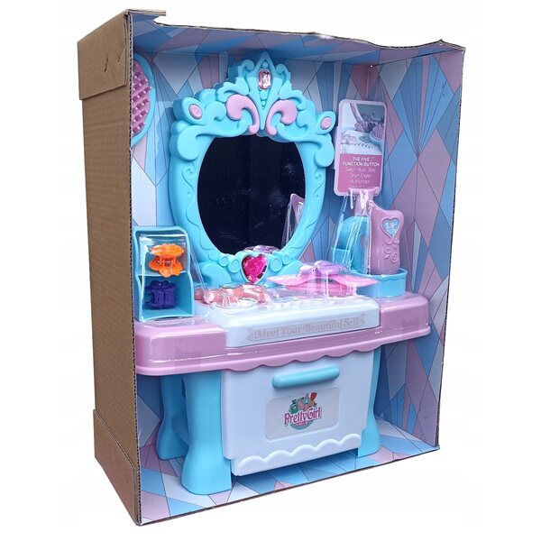 Toaletka per bambine con luce e suoni, set accessori per gioco creativo