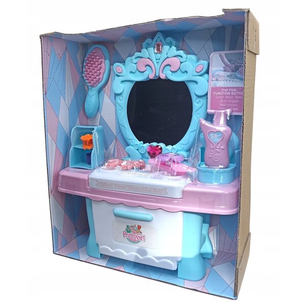 Toaletka per bambine con luce e suoni, set accessori per gioco creativo