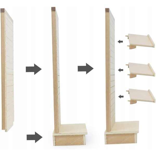 Miniatura in Legno Vetrina e Scaffale per Casa delle Bambole 17x8 cm