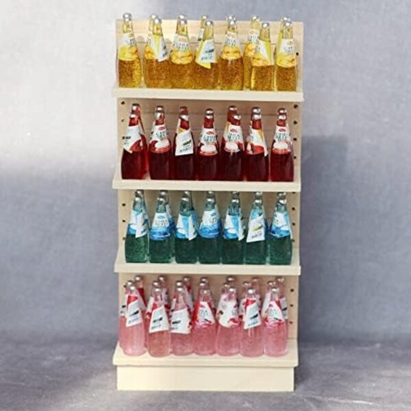 Miniatura in Legno Vetrina e Scaffale per Casa delle Bambole 17x8 cm