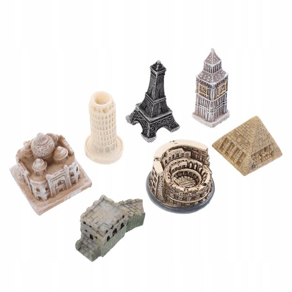Kit Miniature Edifici Famosi in Resina per Decorazione Elegante Vintage