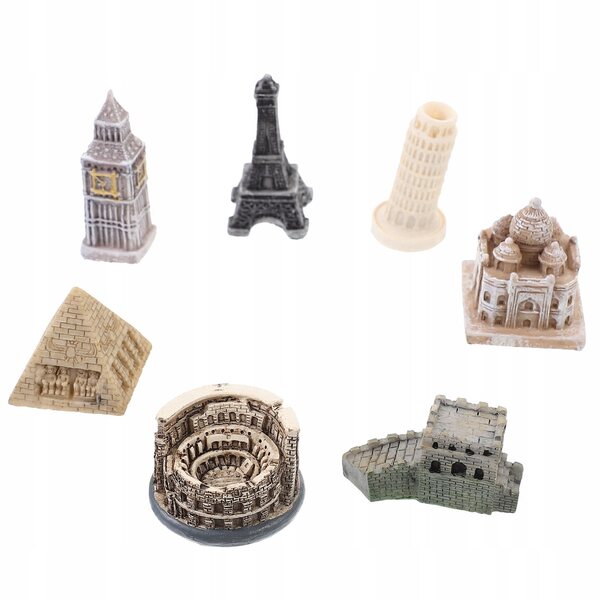 Kit Miniature Edifici Famosi in Resina per Decorazione Elegante Vintage