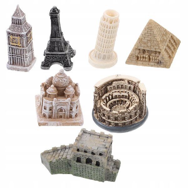 Kit Miniature Edifici Famosi in Resina per Decorazione Elegante Vintage