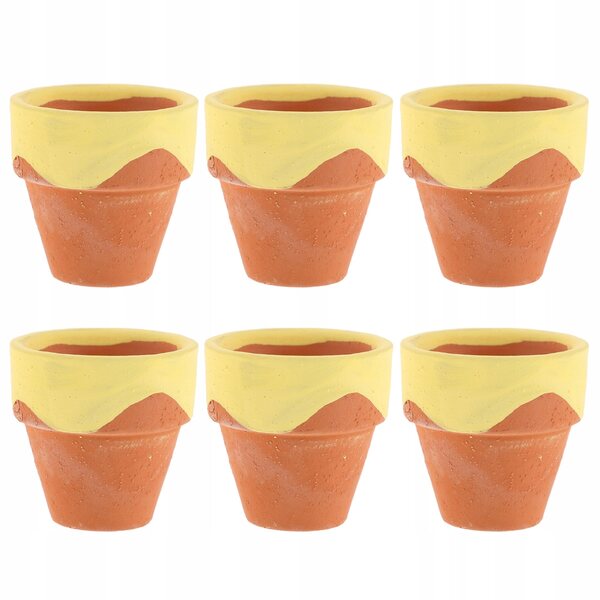 6 kleine Terrakotta-Töpfe in Honigglasform, 3 cm