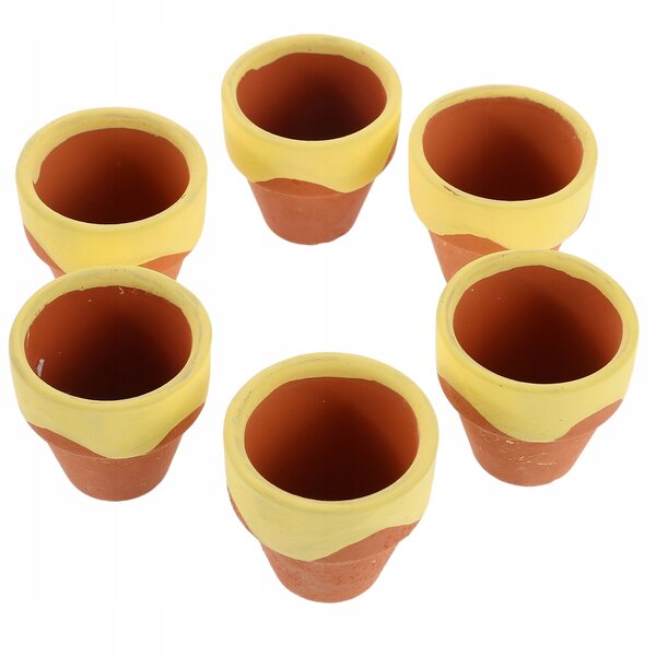 6 kleine Terrakotta-Töpfe in Honigglasform, 3 cm