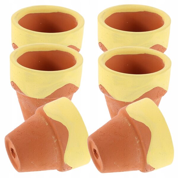 6 kleine Terrakotta-Töpfe in Honigglasform, 3 cm