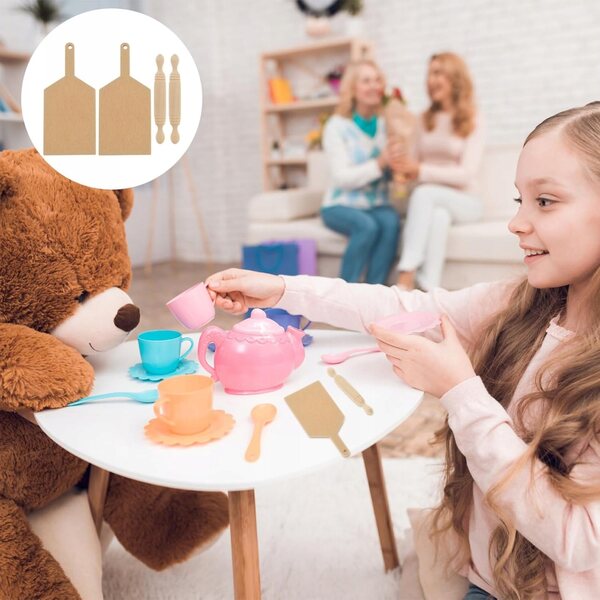 Комплект от 2 дървени дъски с точилка и дръжка за кухня и деца 12м+