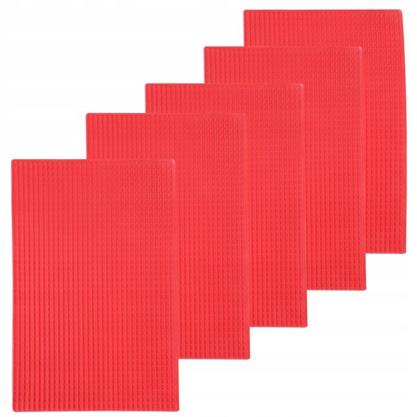 Lot de 5 dalles miniatures en PVC rouge pour décoration et modelage