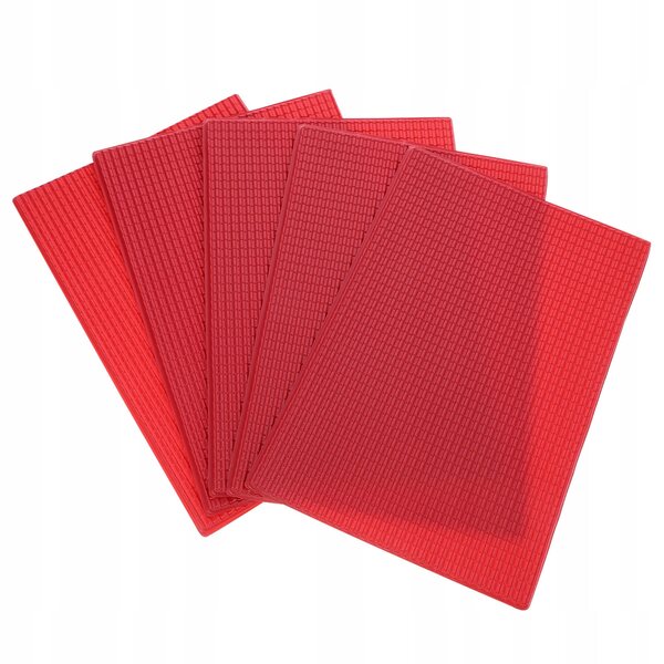 Lot de 5 dalles miniatures en PVC rouge pour décoration et modelage