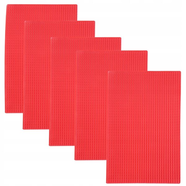 Lot de 5 dalles miniatures en PVC rouge pour décoration et modelage
