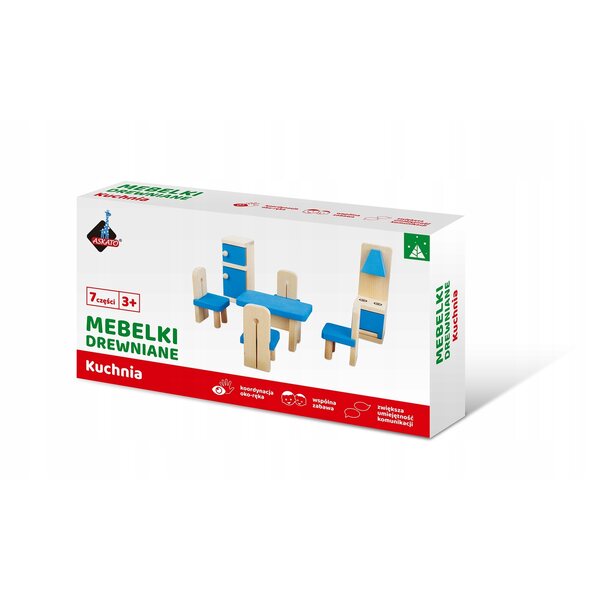 Set Mobili in Legno Cucina con Tavolo e Sedie Per Bambini Askato