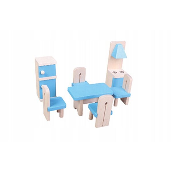 Set Mobili in Legno Cucina con Tavolo e Sedie Per Bambini Askato