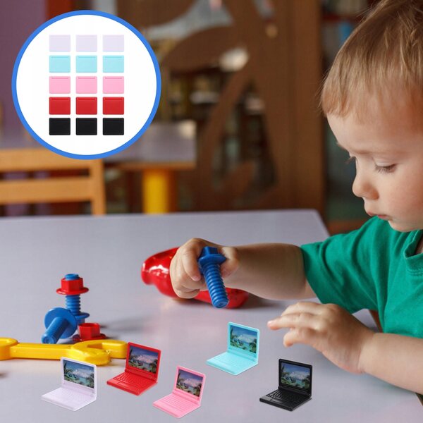 Set 15 Mini Laptop in Plastica Multicolore per Bambini Creativi e Didattici